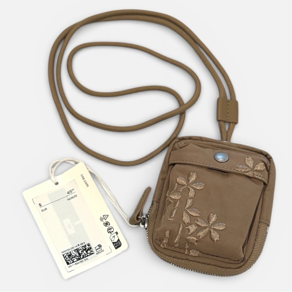 COS Tan Mini Bag with Embroidered Design